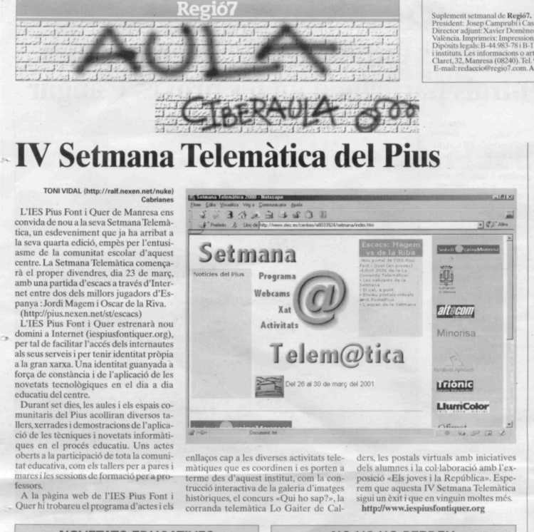 Notícia a Regió 7 ( 20/03/2001)